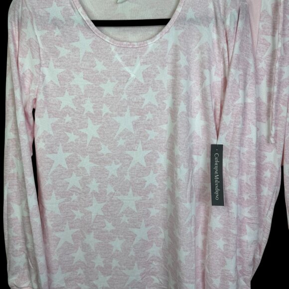 L, XL - CATHERINE MALANDRINO - Pink Star Pajamas Lounge Sleep Set NEW $69 msrp - Picture 4 of 6